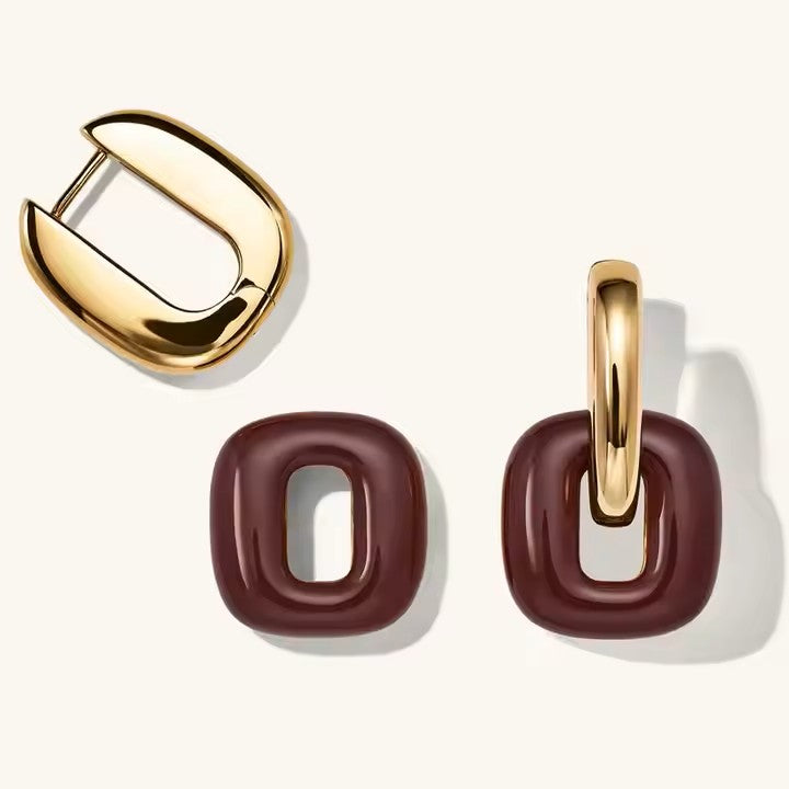 Pendientes Esmalte Huggies - Baño Oro