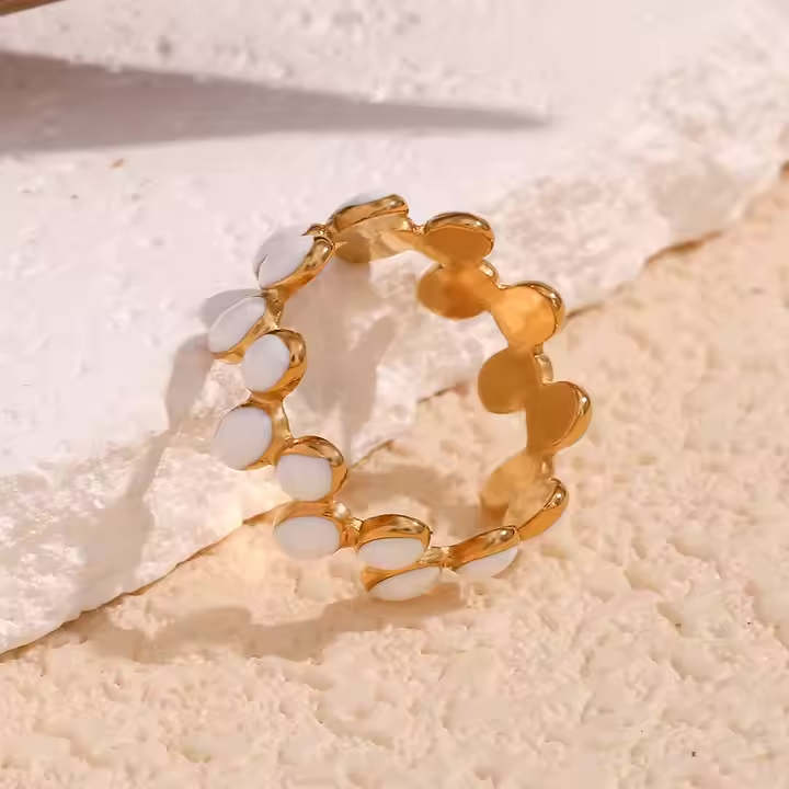 White Glow Anillo - Baño Oro