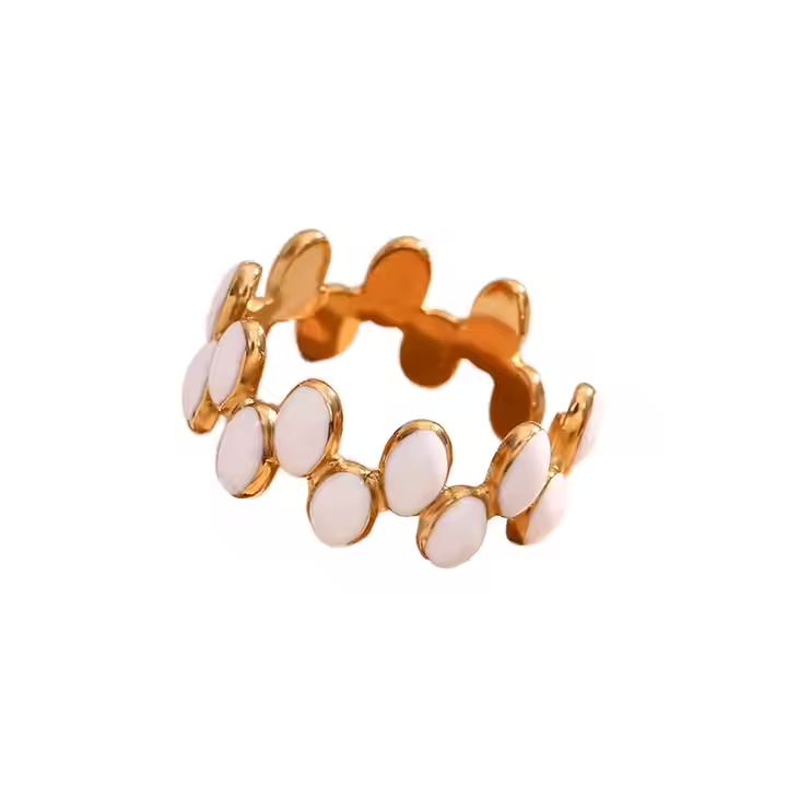 White Glow Anillo - Baño Oro