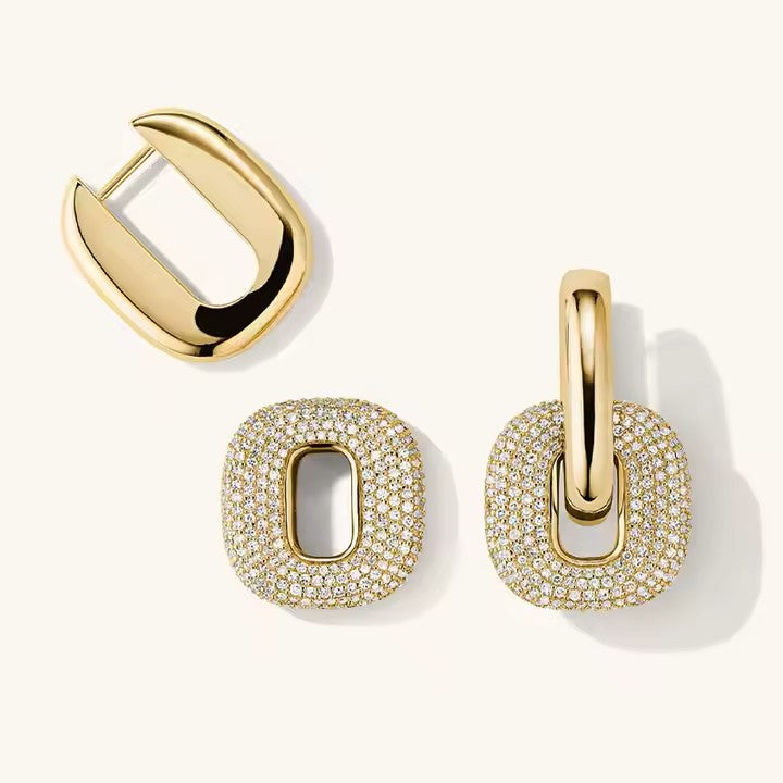 Pendientes Esmalte Huggies - Baño Oro