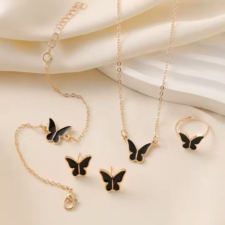 Conjunto de 4 piezas Mariposa - Baño Oro