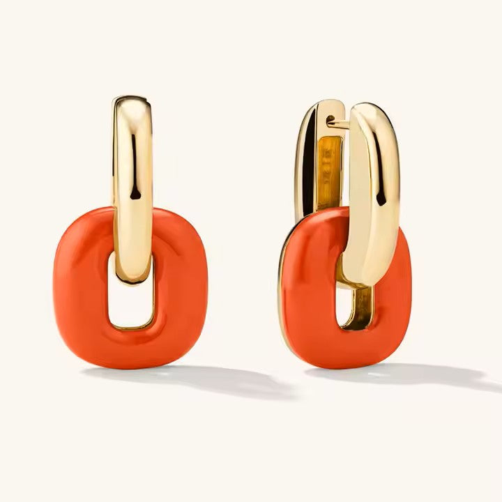 Pendientes Esmalte Huggies - Baño Oro