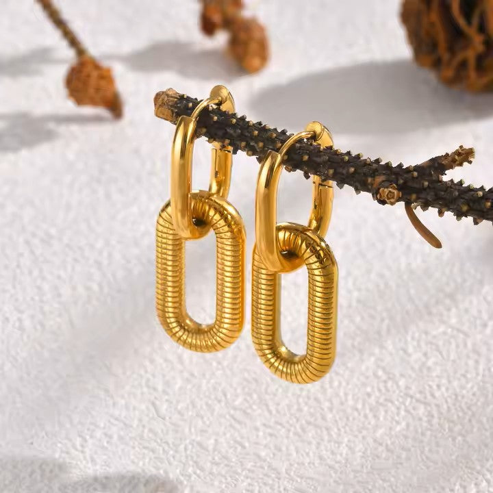 Pendientes Aro Pipe - Baño Oro