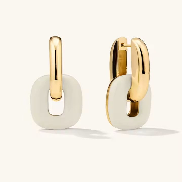 Pendientes Esmalte Huggies - Baño Oro