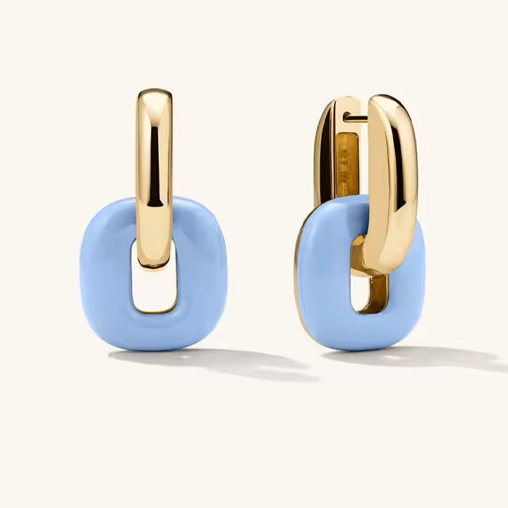 Pendientes Esmalte Huggies - Baño Oro