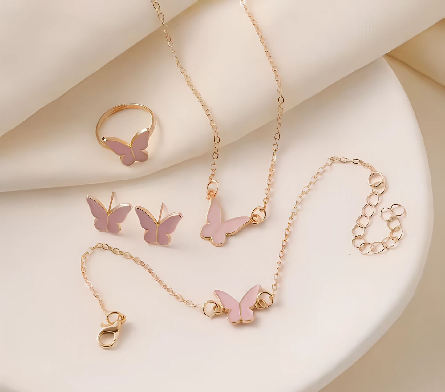 Conjunto de 4 piezas Mariposa - Baño Oro