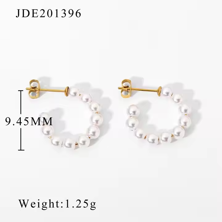 Golden Pearl Hoops - Aros 18K