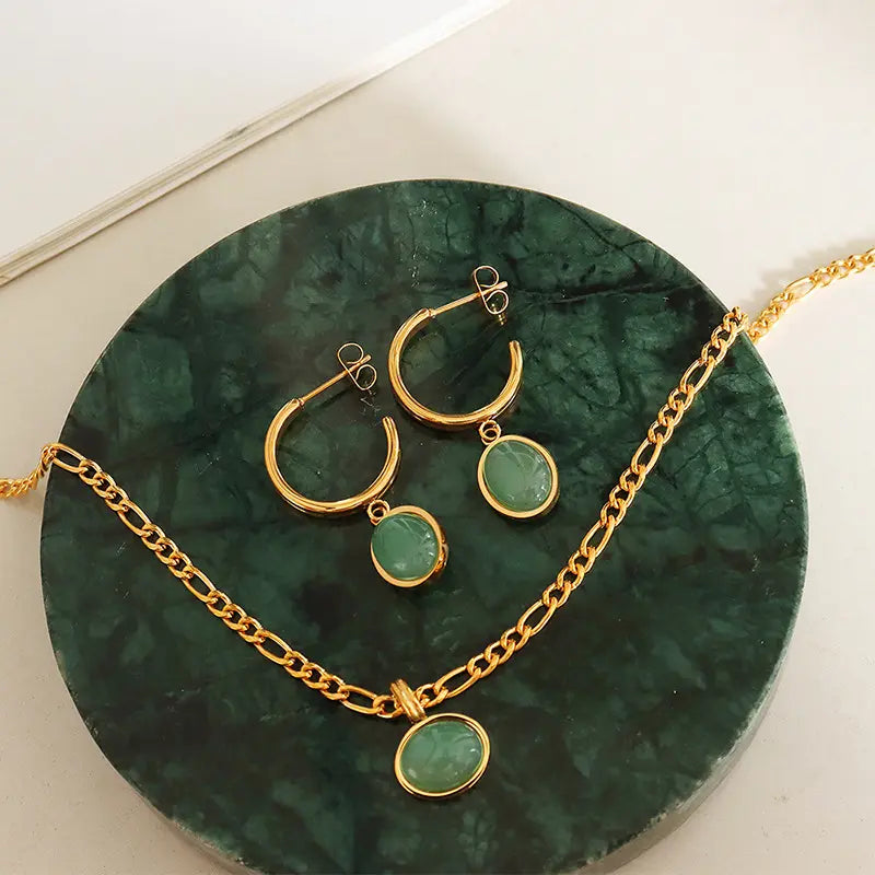 Conjunto De Esmeralda - Baño Oro