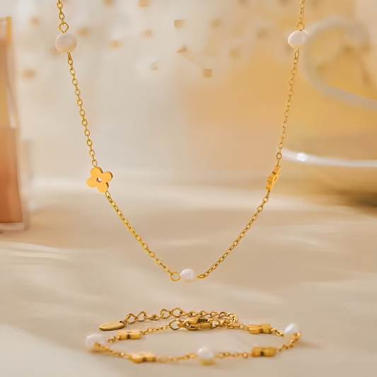 Conjunto Elegante Perla - Baño Oro