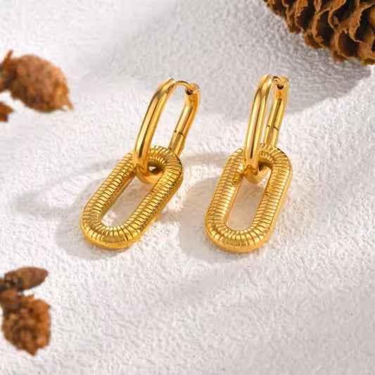 Pendientes Aro Pipe - Baño Oro