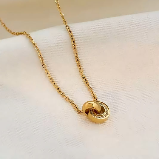 Collar Doble Anillo - Baño Oro